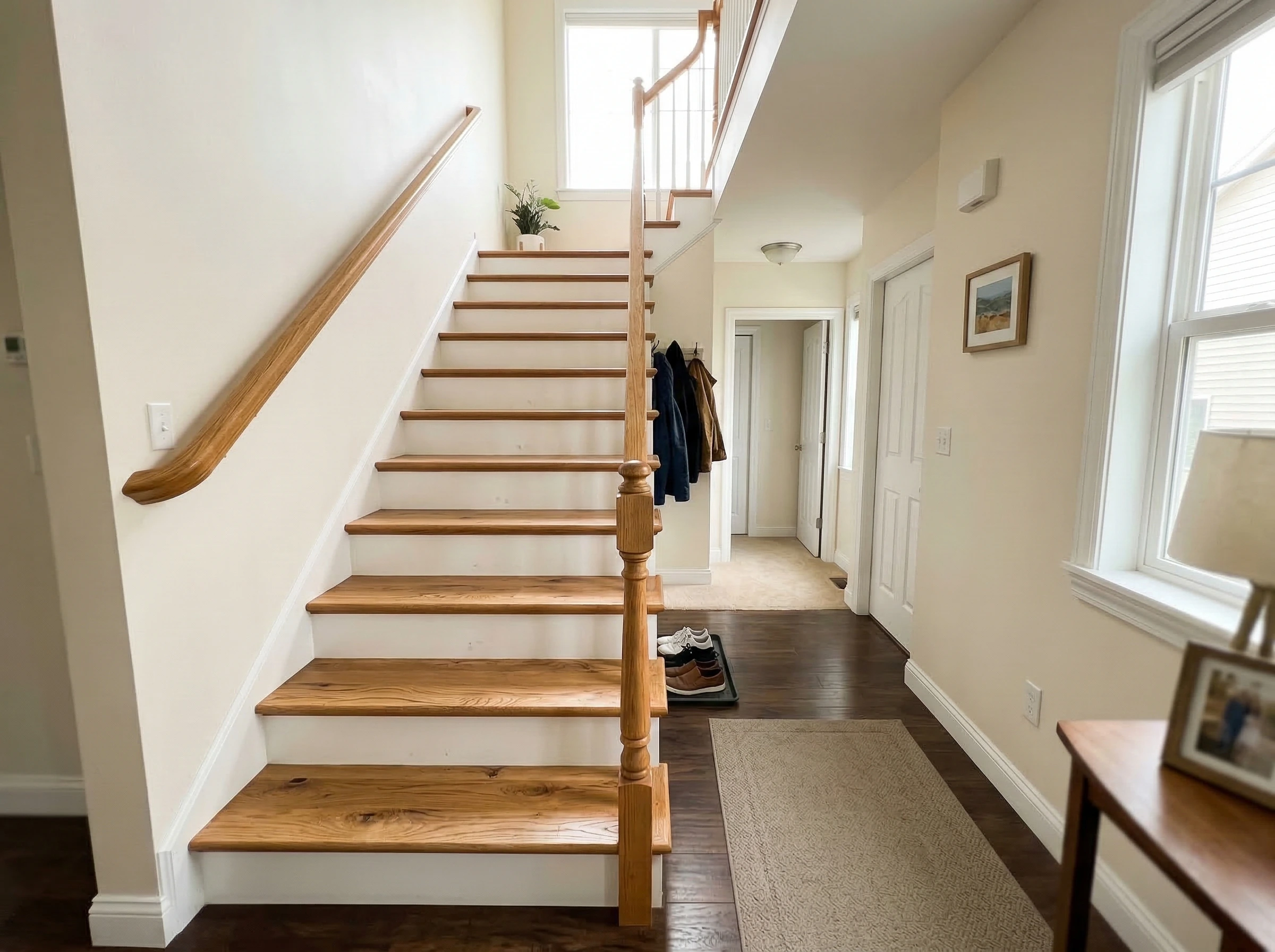 Hardwood stairs installation